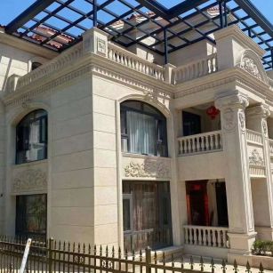 齐齐哈尔 黄金麻花岗岩荔枝面别墅外墙干挂