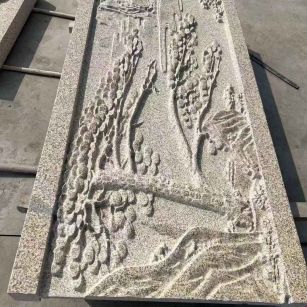 齐齐哈尔 黄金麻雕刻板浮雕迎客松