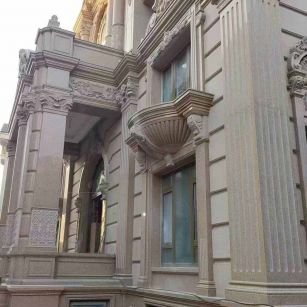 齐齐哈尔 黄金麻花岗岩光面别墅外墙干挂施工完成