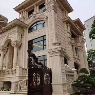 齐齐哈尔 黄金麻花岗岩别墅外墙干挂效果展示