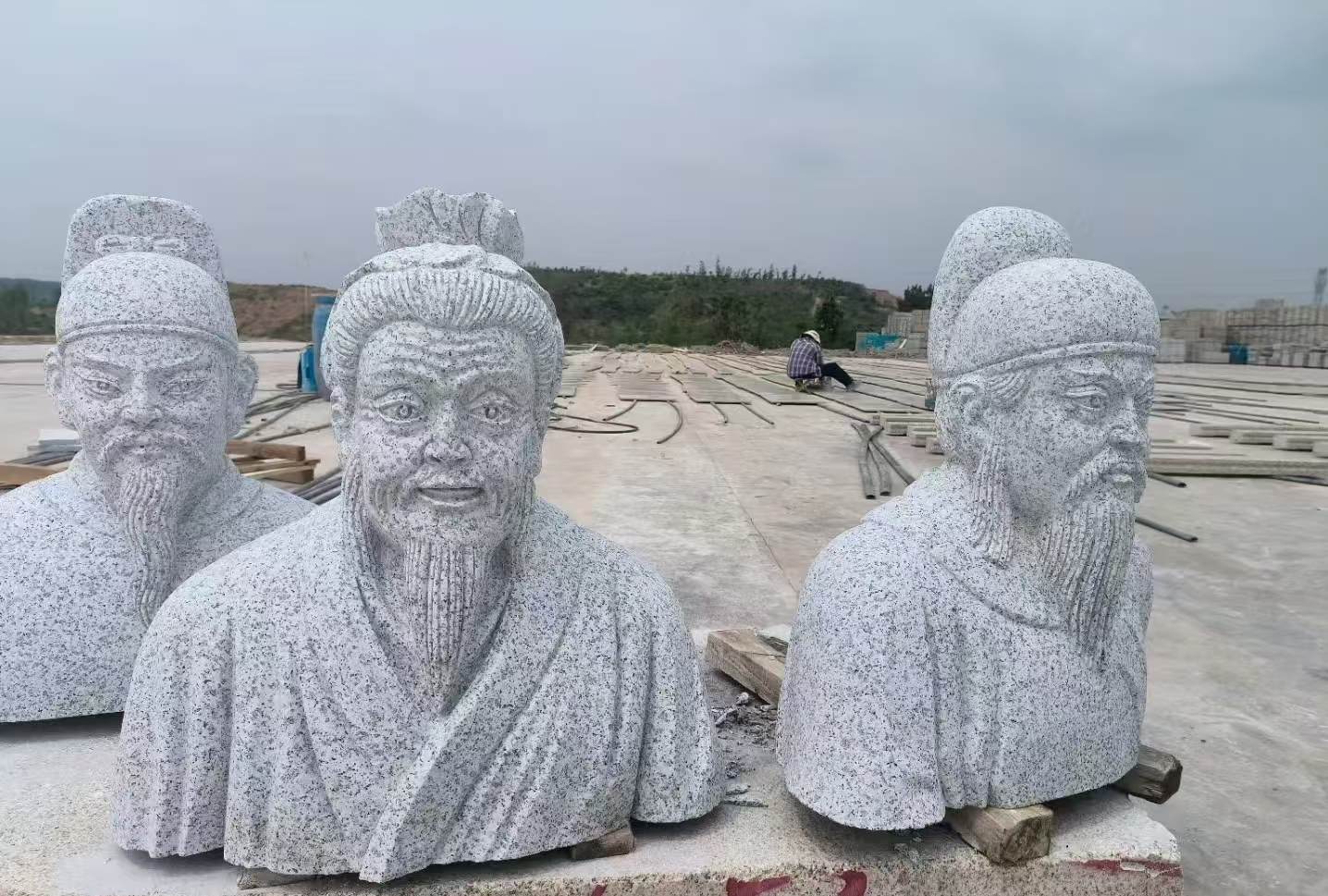 齐齐哈尔 白麻花岗岩石材人物立体雕刻