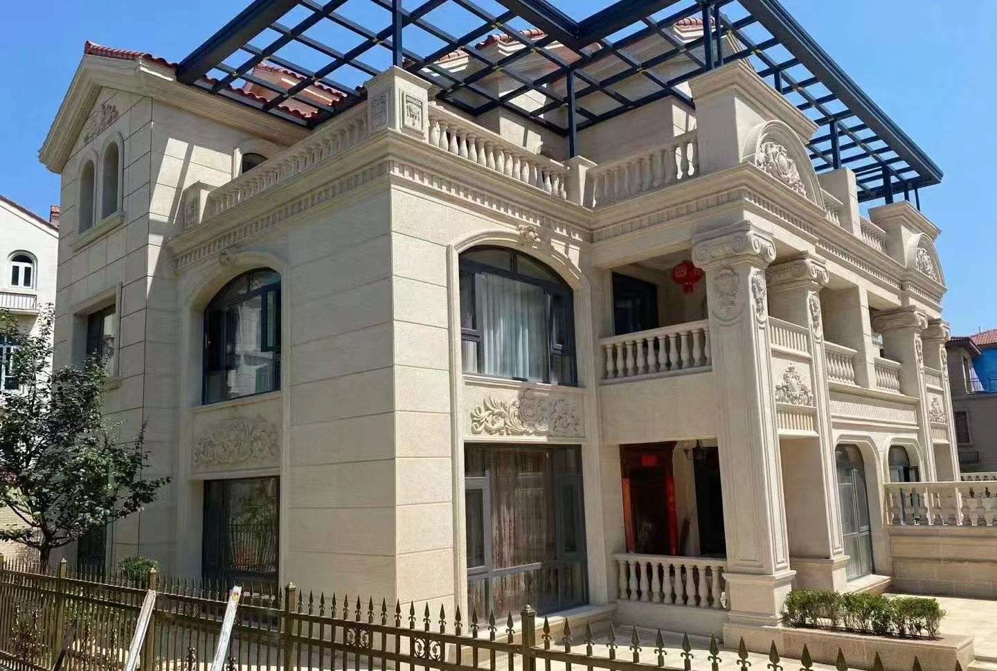 齐齐哈尔 黄金麻花岗岩荔枝面别墅外墙干挂