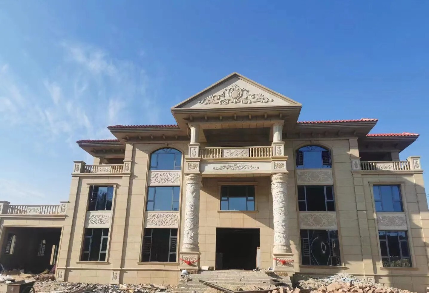 齐齐哈尔 黄金麻花岗岩别墅外墙干挂